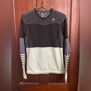 Craft women’s large long sleeve black / gray / mint green athletic top